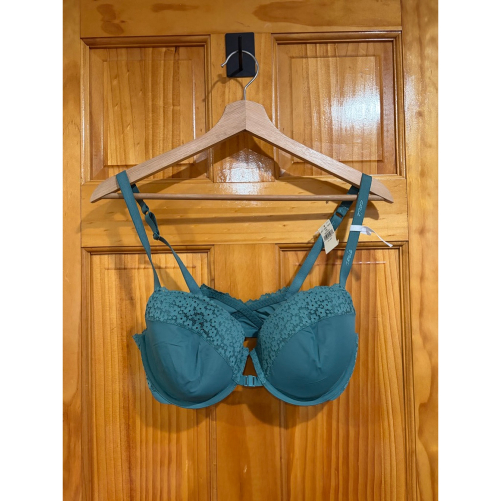 Aerie Demi Lace Underwire Bra Teal Green Adjustable Straps Womens 36D NWT